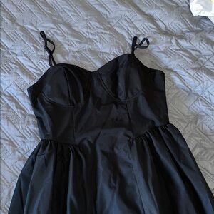 Elegant Black Dress with Spaghetti Straps